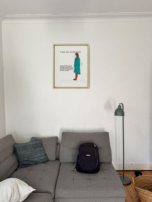 If Naomi Were One Fifth Prettier in a real frame, on the wall