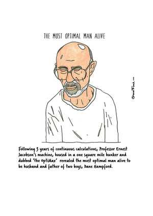 The Most Optimal Man Alive artwork on its own, unframed
