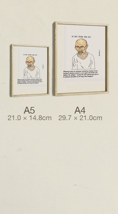 The Most Optimal Man Alive, both sizes, true relative scale
