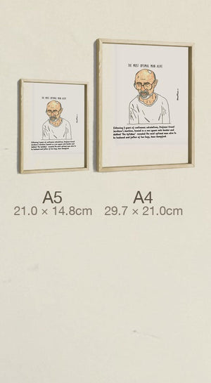 The Most Optimal Man Alive, both sizes, true relative scale