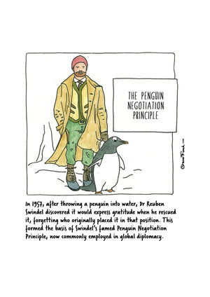 The Penguin Negotiation Principle artwork on its own, unframed