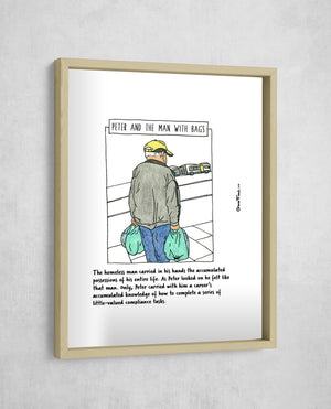 Peter and the Man with Bags, Gallery Border style, large format