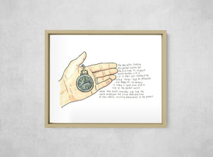 Pocket Watch, framed, front on