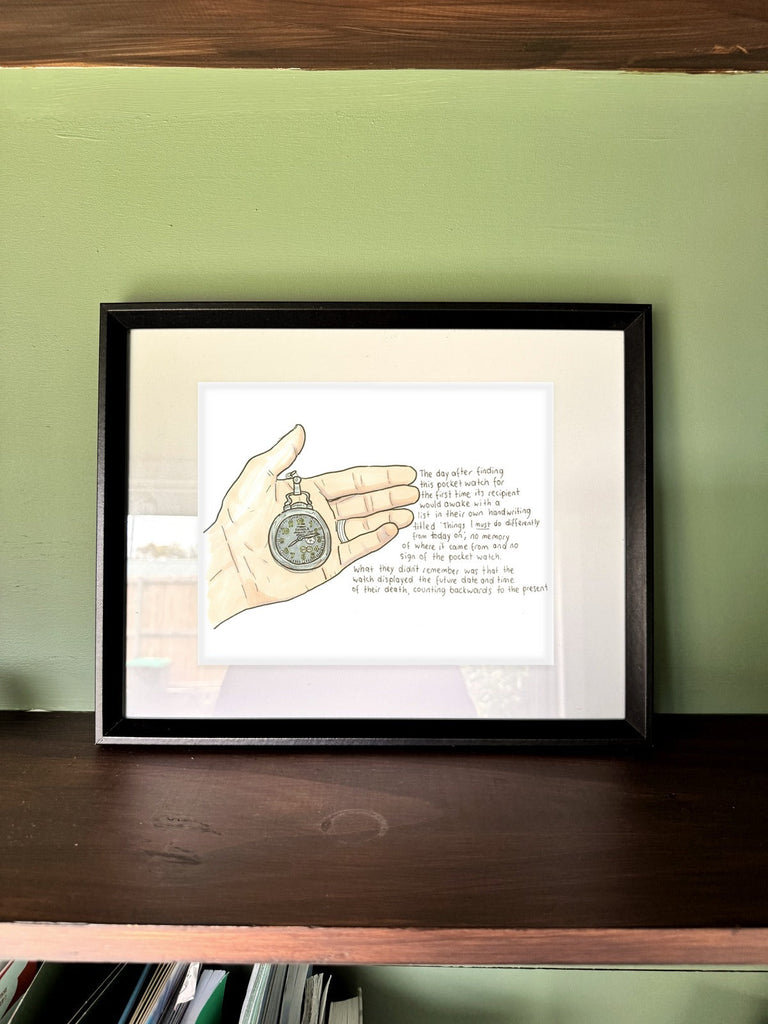 Pocket Watch in a real frame, on the wall