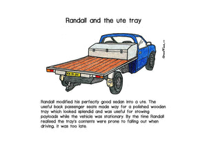 Randall and the Ute Tray artwork on its own, unframed