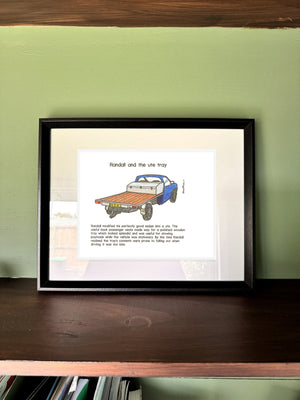 Randall and the Ute Tray in a real frame, on the wall
