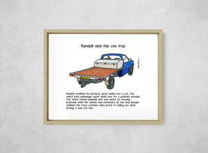 Randall and the Ute Tray, Full Print style, large format