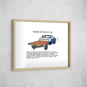 Randall and the Ute Tray, Gallery Border style, large format
