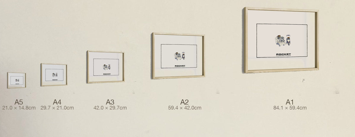 Rocket Giotto, all five sizes, true relative scale