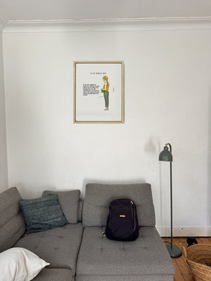 The Self Regard of Gretel in a real frame, on the wall