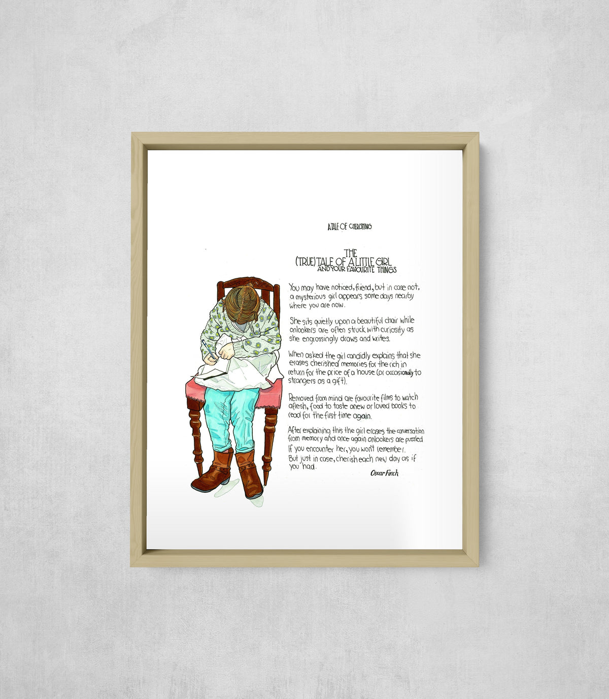 The (True) Tale of a Little Girl and Your Favourite Things, framed, front on