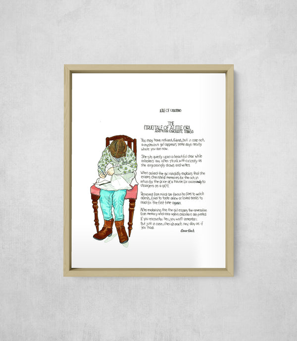 The (True) Tale of a Little Girl and Your Favourite Things, framed, front on