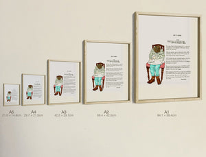 The (True) Tale of a Little Girl and Your Favourite Things, all five sizes, true relative scale