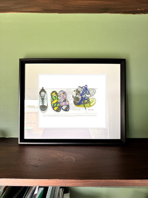 The Shoes That Made Him King in a real frame, on the wall