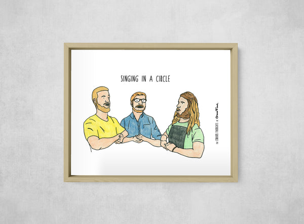 Singing in a Circle, framed, front on