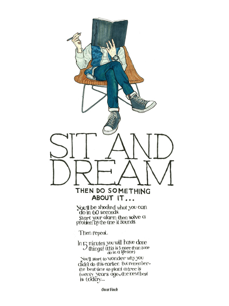 Sit and Dream artwork on its own, unframed