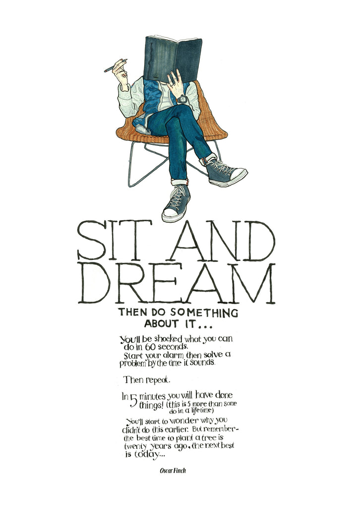 Sit and Dream artwork on its own, unframed