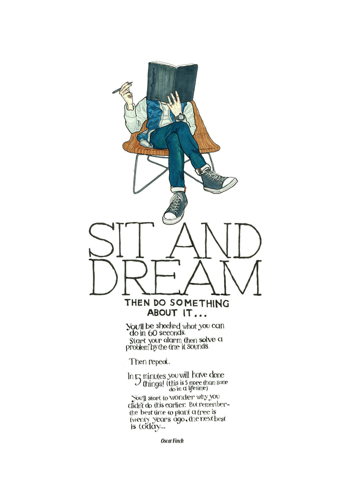 The Sit and Dream artwork on its own, unframed