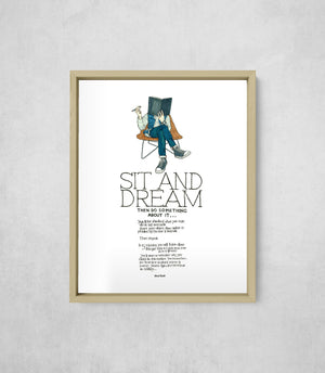 Sit and Dream, framed, front on