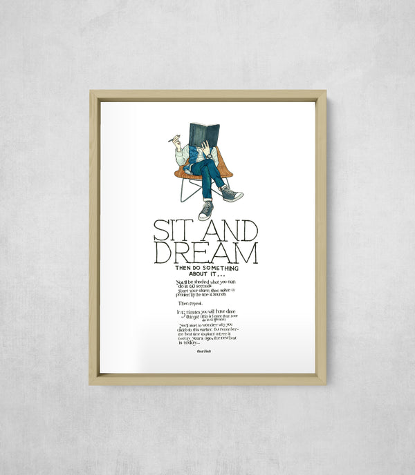 Sit and Dream, framed, front on