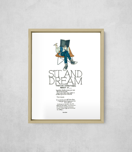 Sit and Dream, framed, front on