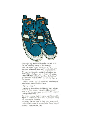 The Cat Burglar's Sneakers artwork on its own, unframed