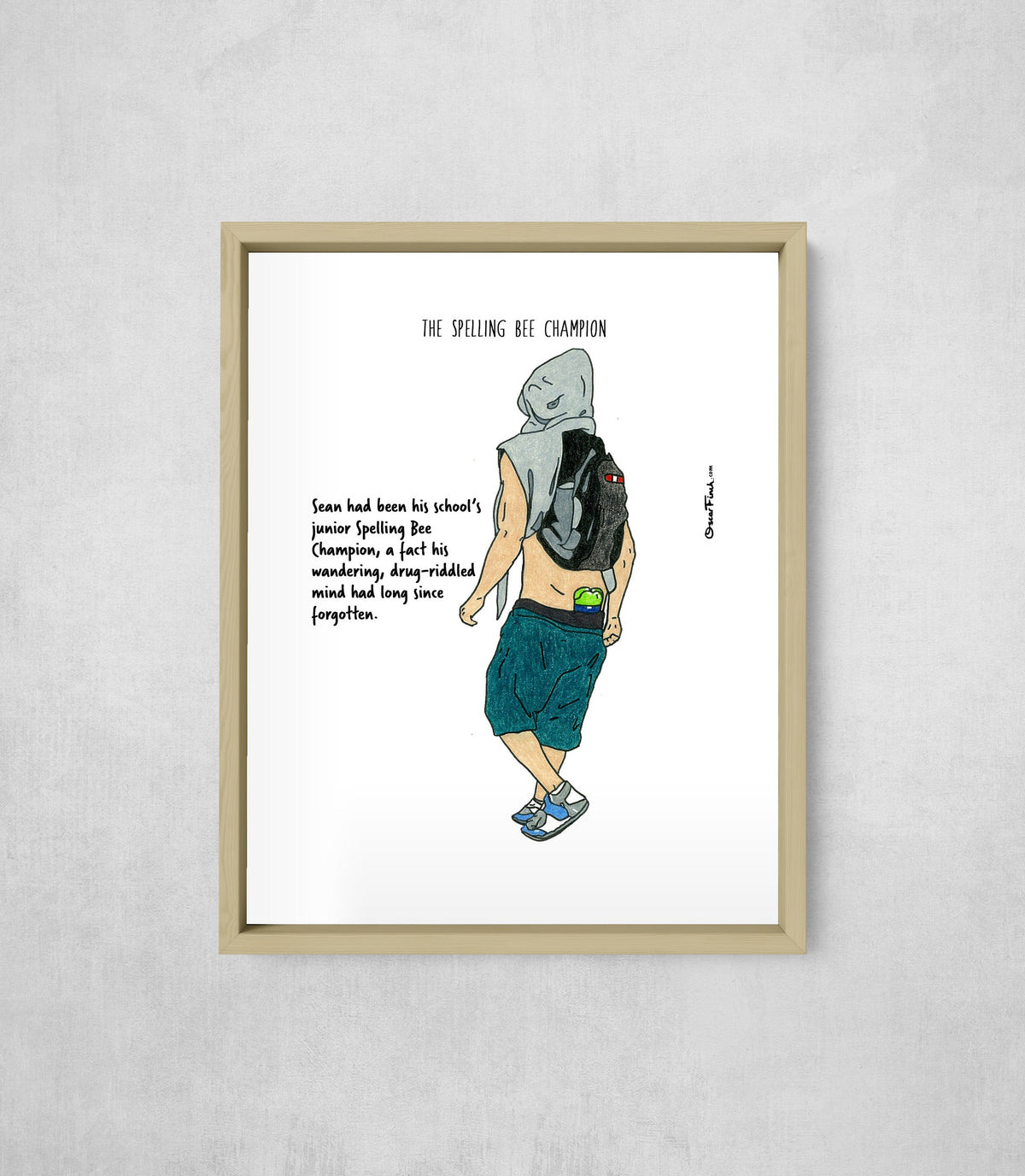 The Spelling Bee Champion, framed, front on