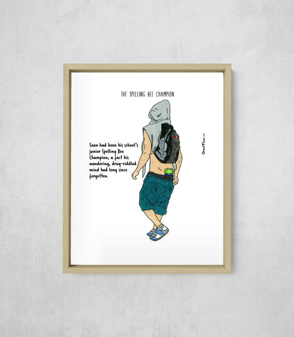 The Spelling Bee Champion, framed, front on