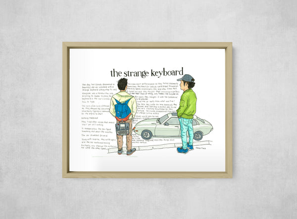 The Strange Keyboard, framed, front on