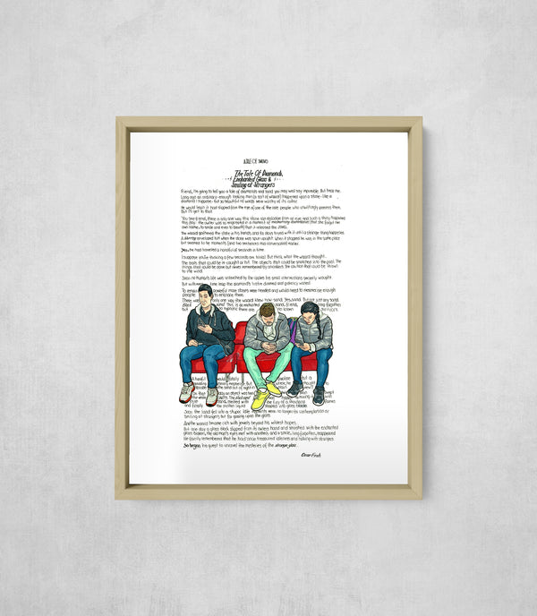 The Tale of Diamonds, Enchanted Glass & Smiling at Strangers, framed, front on