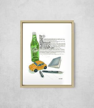 The Tale of the Mysterious & Amazing Time Traveller's Pen, framed, front on