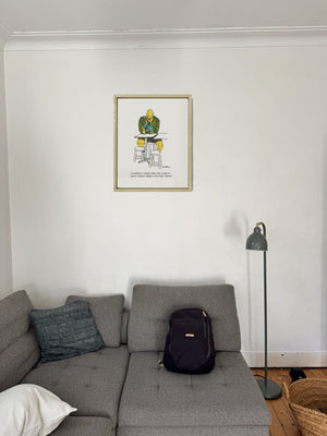 The Tattooed Treasure Map in a real frame, on the wall