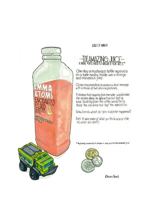 The Amazing Juice artwork on its own, unframed