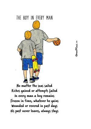 The Boy in Every Man artwork on its own, unframed