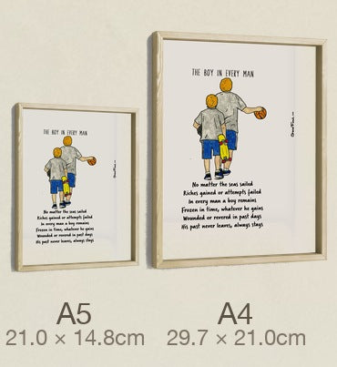 The Boy in Every Man, both sizes, true relative scale