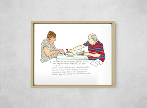 The Chef's Wager, framed, front on