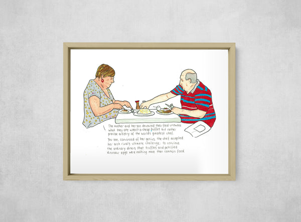 The Chef's Wager, framed, front on