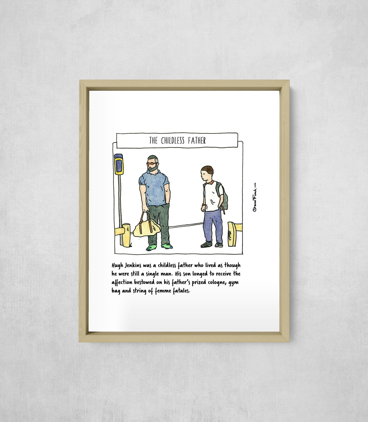 The Childless Father, framed, front on