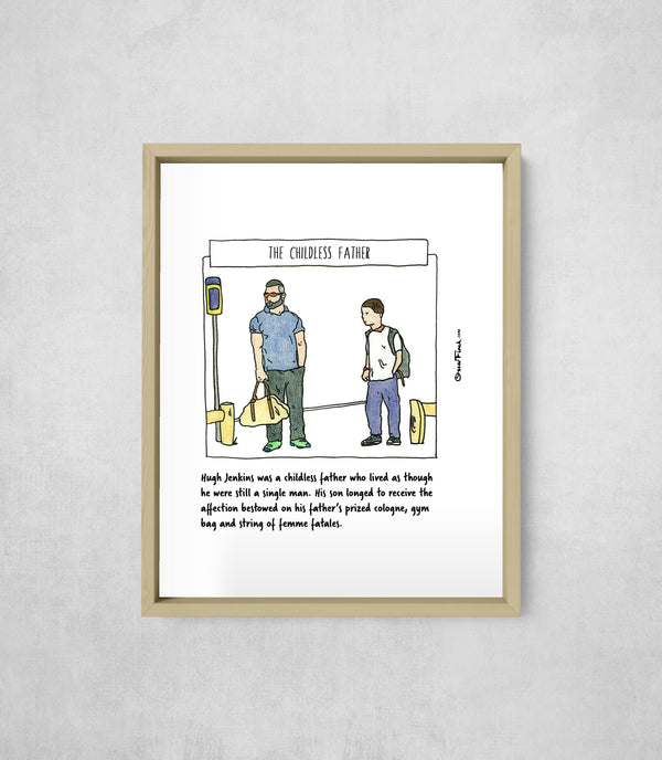 The Childless Father, framed, front on