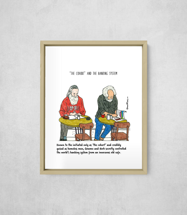 ‘The Cohort’ and the Banking System, framed, front on