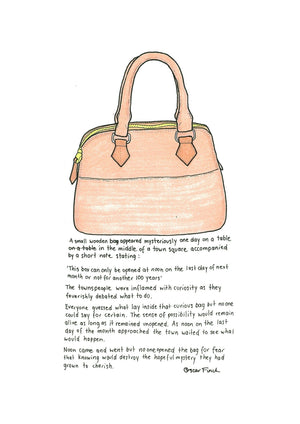 The Curiosity Bag artwork on its own, unframed