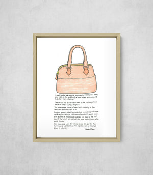 The Curiosity Bag, framed, front on