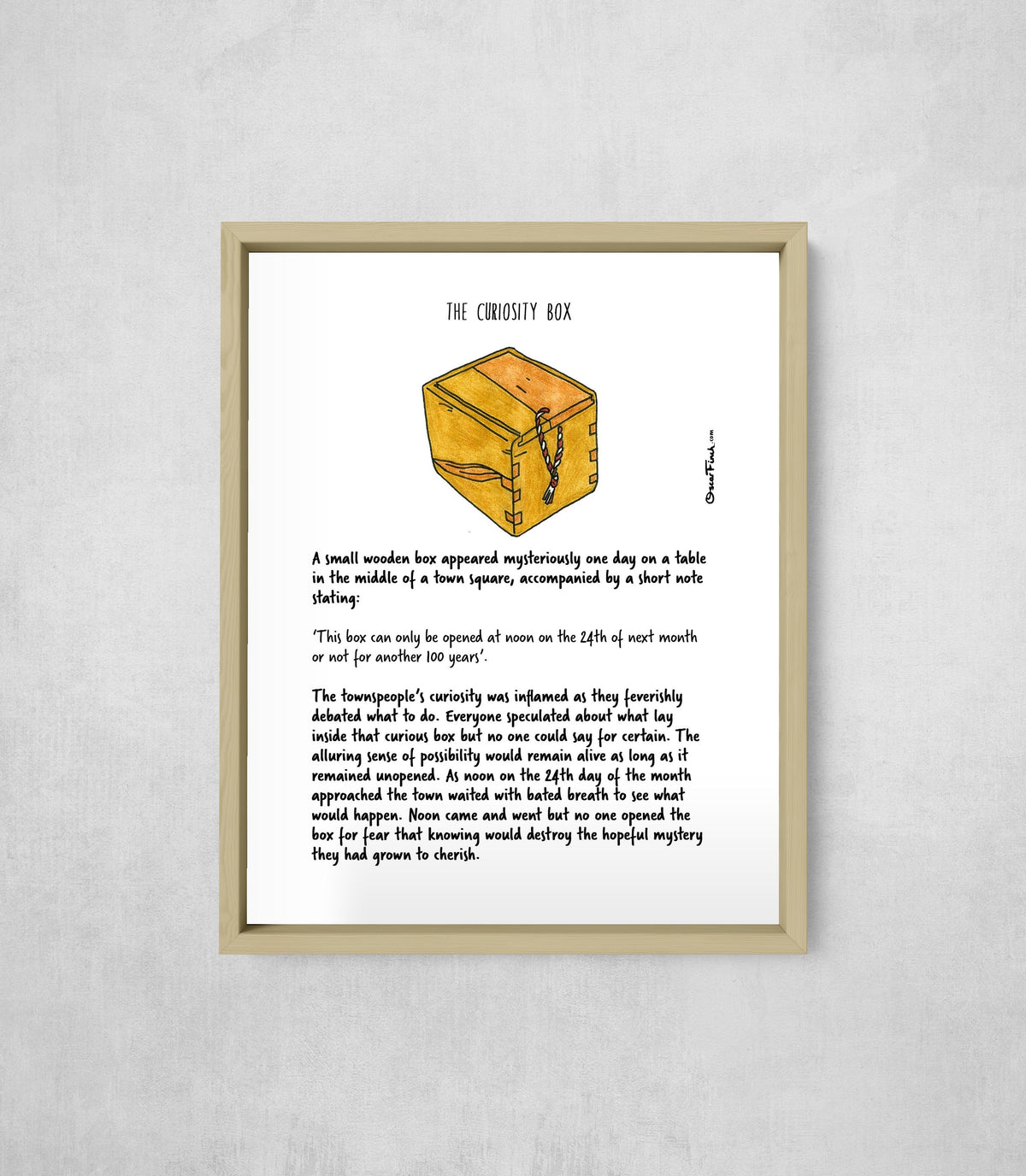 The Curiosity Box, framed, front on