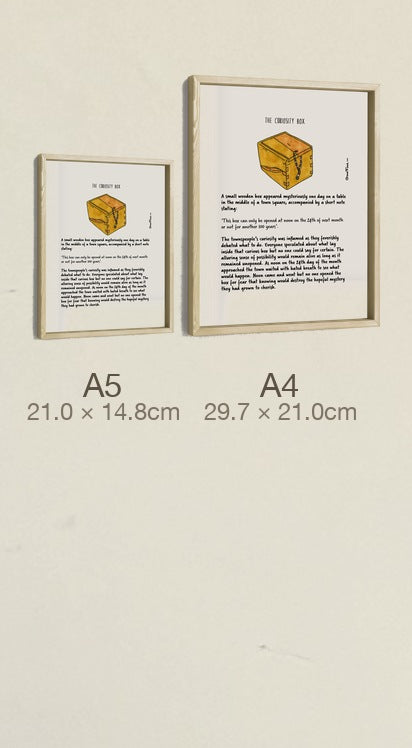 The Curiosity Box, both sizes, true relative scale