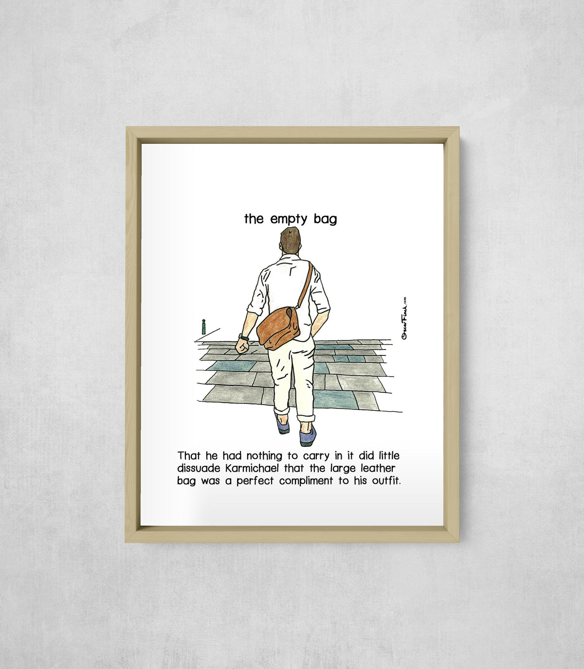The Empty Bag, framed, front on