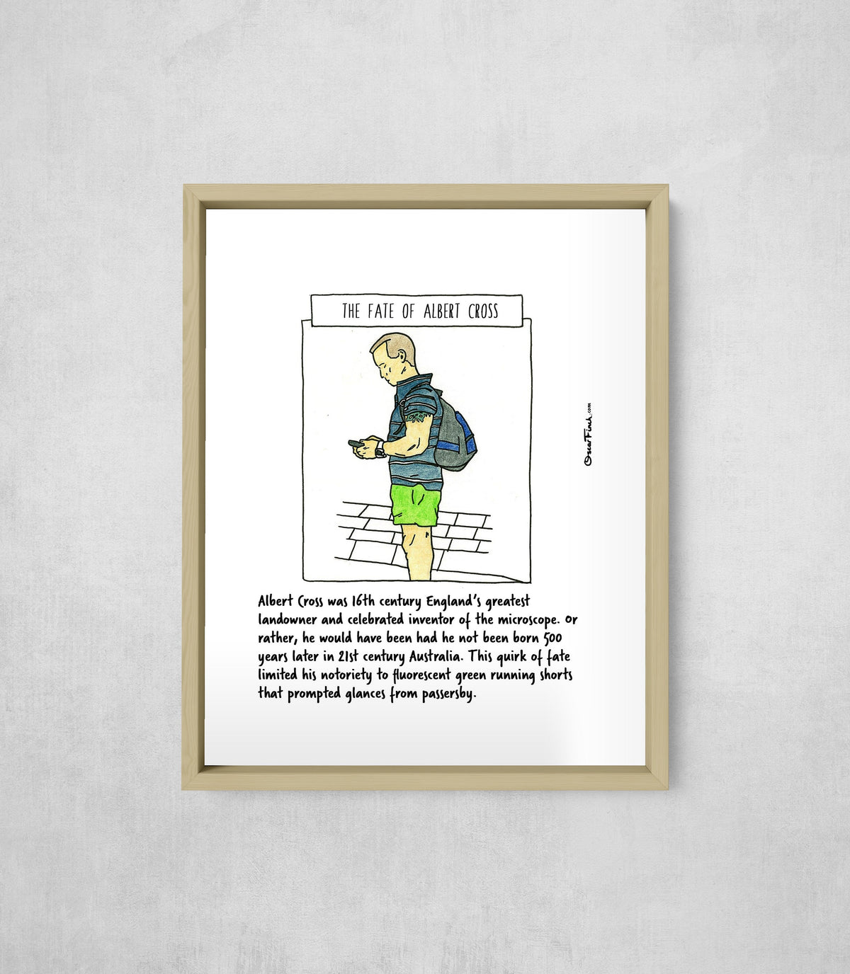 The Fate of Albert Cross, framed, front on
