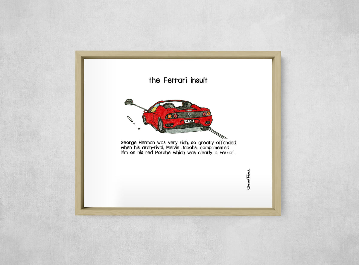 The Ferrari Insult, framed, front on
