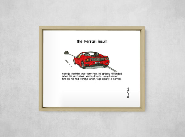 The Ferrari Insult, framed, front on
