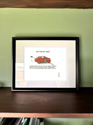 The Ferrari Insult in a real frame, on the wall