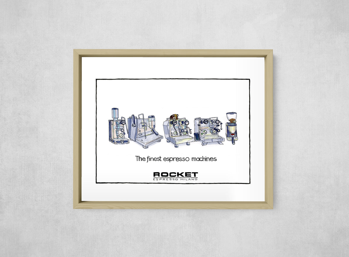 The Finest Espresso Machines, framed, front on